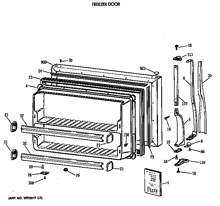 Freezer door