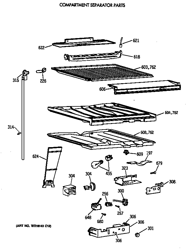 Compartment separator parts