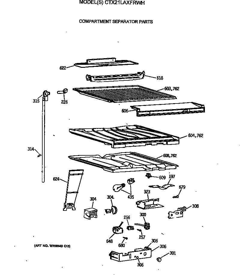 Compartment separator parts