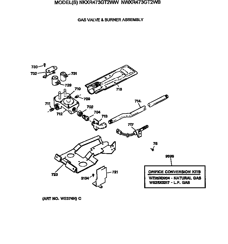 Gas valve & burner assembly