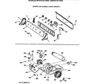 Hotpoint NWXR473ET2WB backsplash, blower & drive assembly diagram