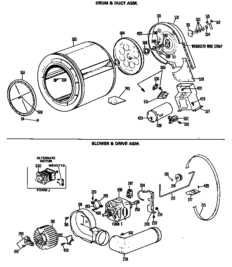 Blower & drive asm.