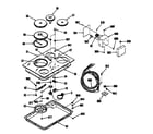 Hotpoint PR437K1 cooktop assembly diagram