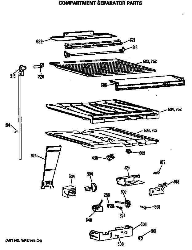 Compartment separator parts