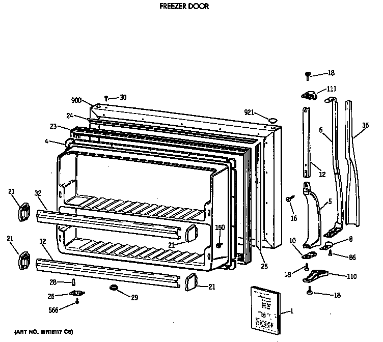 Freezer door