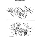 GE BWXR473GT2WW backsplash, blower & drive assembly diagram