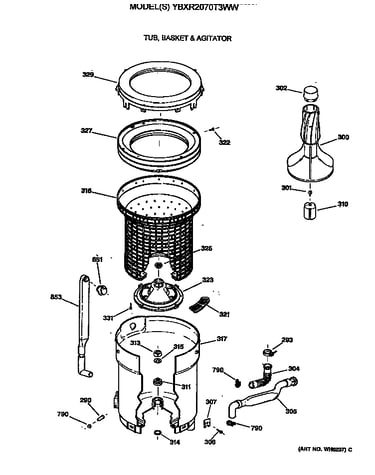Tub, basket & agitator