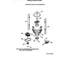 GE YBXR2070T3WW suspension, pump & drive components diagram