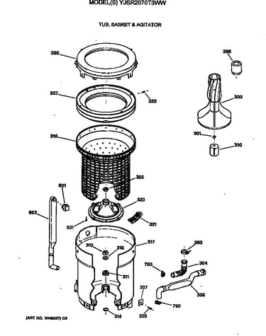 Tub, basket & agitator