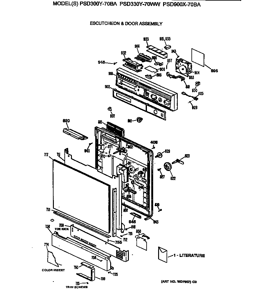 ESCUTCHEON & DOOR ASSEMBLY