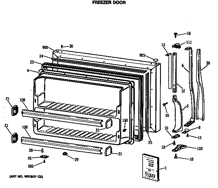 Freezer door