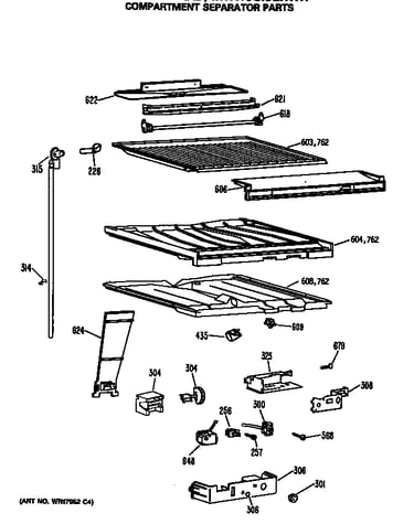Compartment separator parts