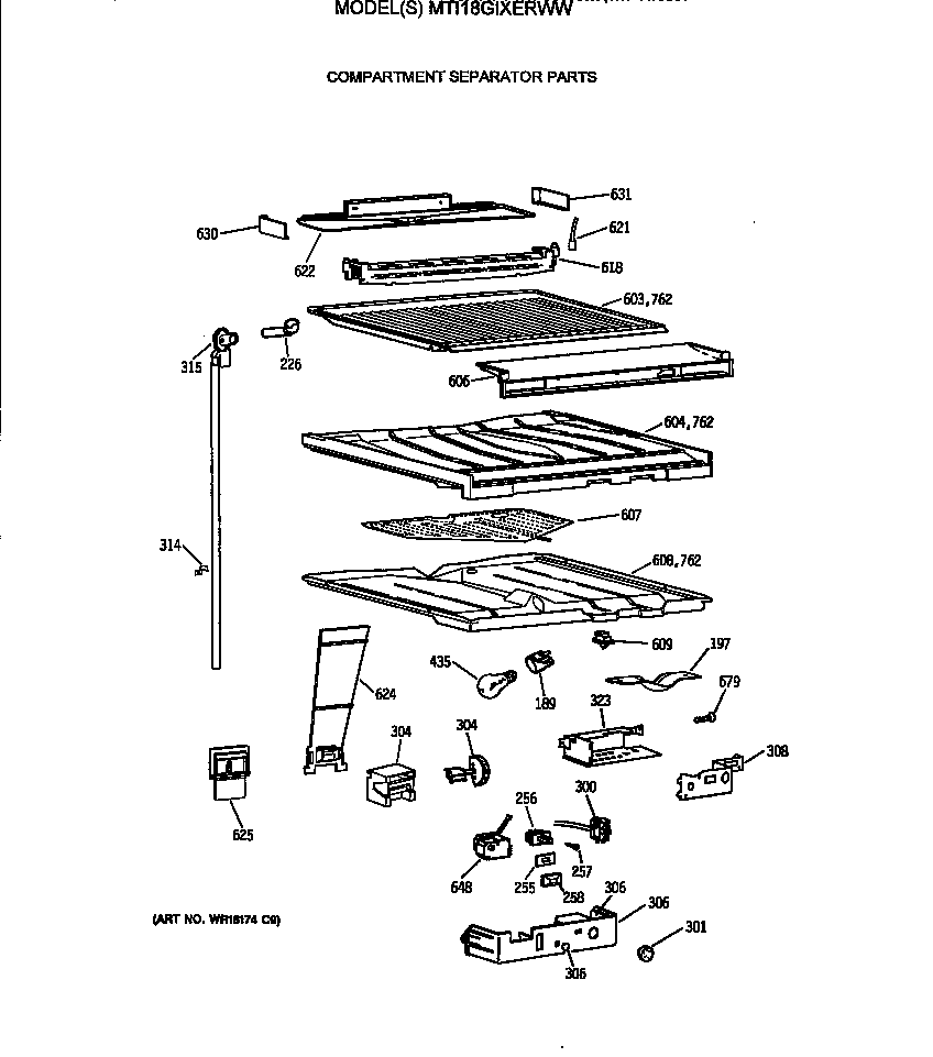 Compartment separator parts