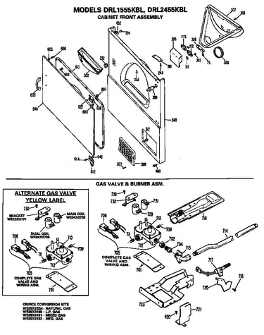 Gas valve & burner asm.