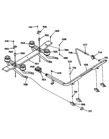 Gas lines/burners