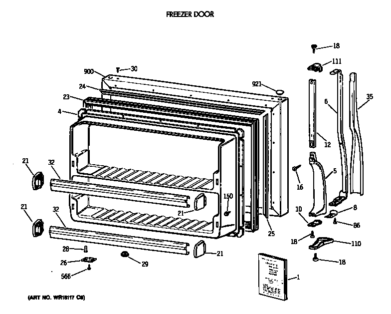 Freezer door