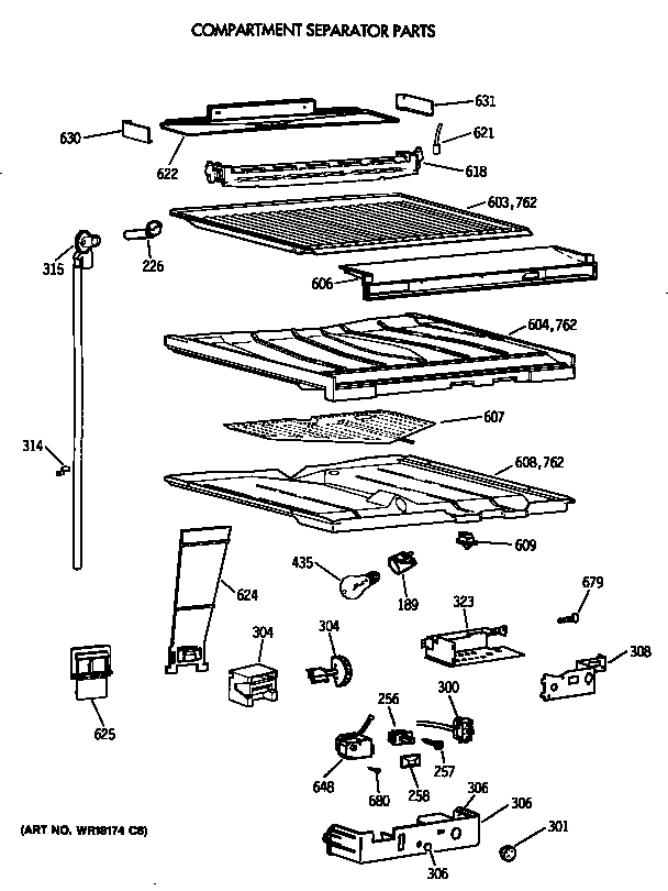 Compartment separator parts