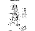 GE WWA8340VCL tub, basket and agitator diagram