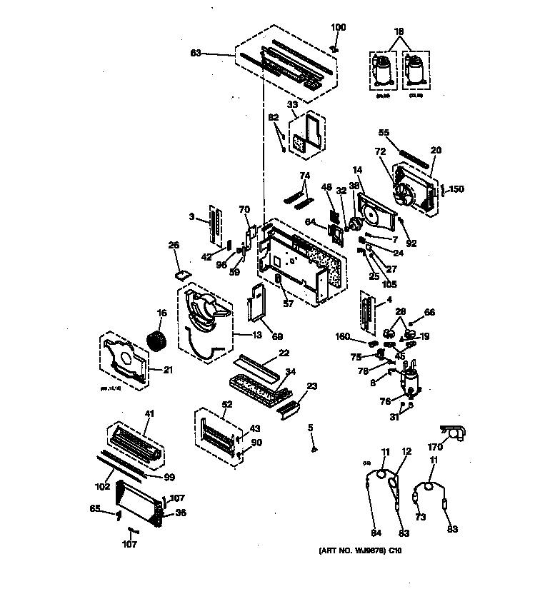 Motor, compressor & system components