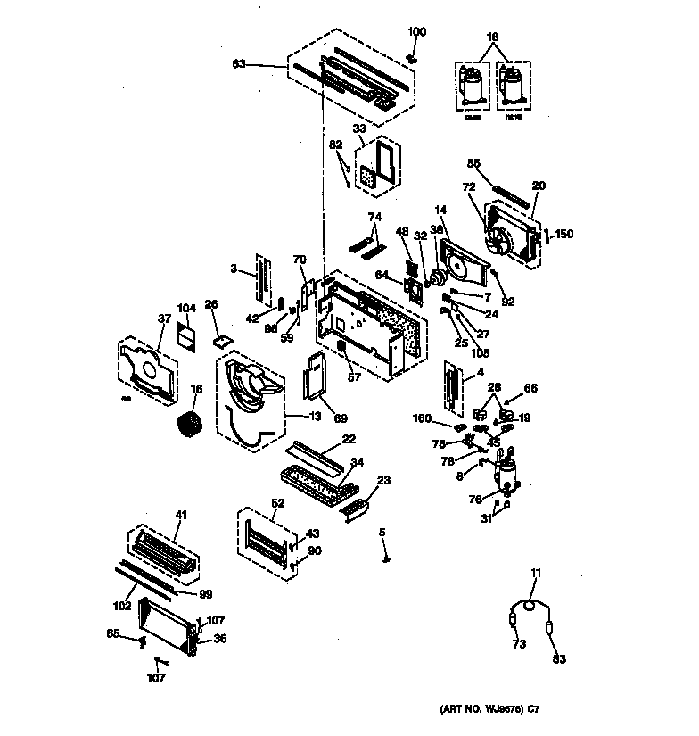 Motor, compressor & system components