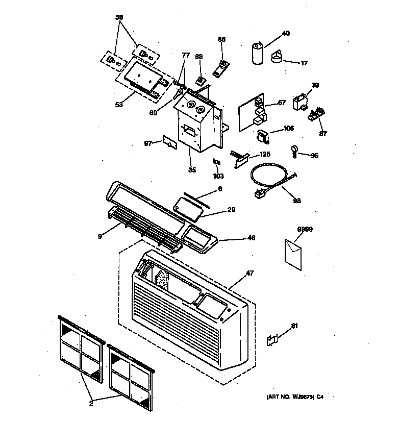 Controls & grill asm.