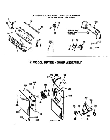 V model dryer - door assembly