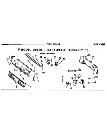 V model dryer - backsplash assembly #1