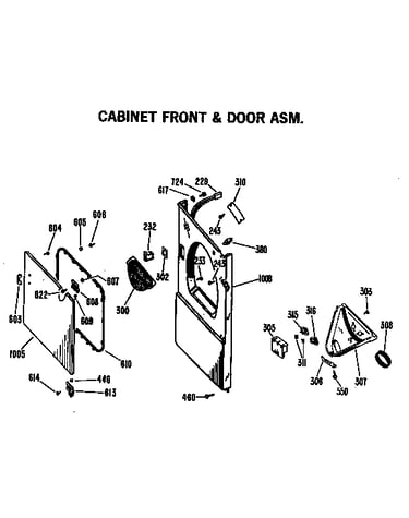 Cabinet front & door asm.