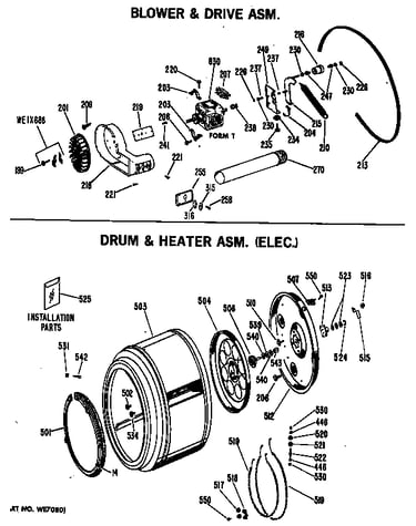 Drum & heater asm. (elec.)