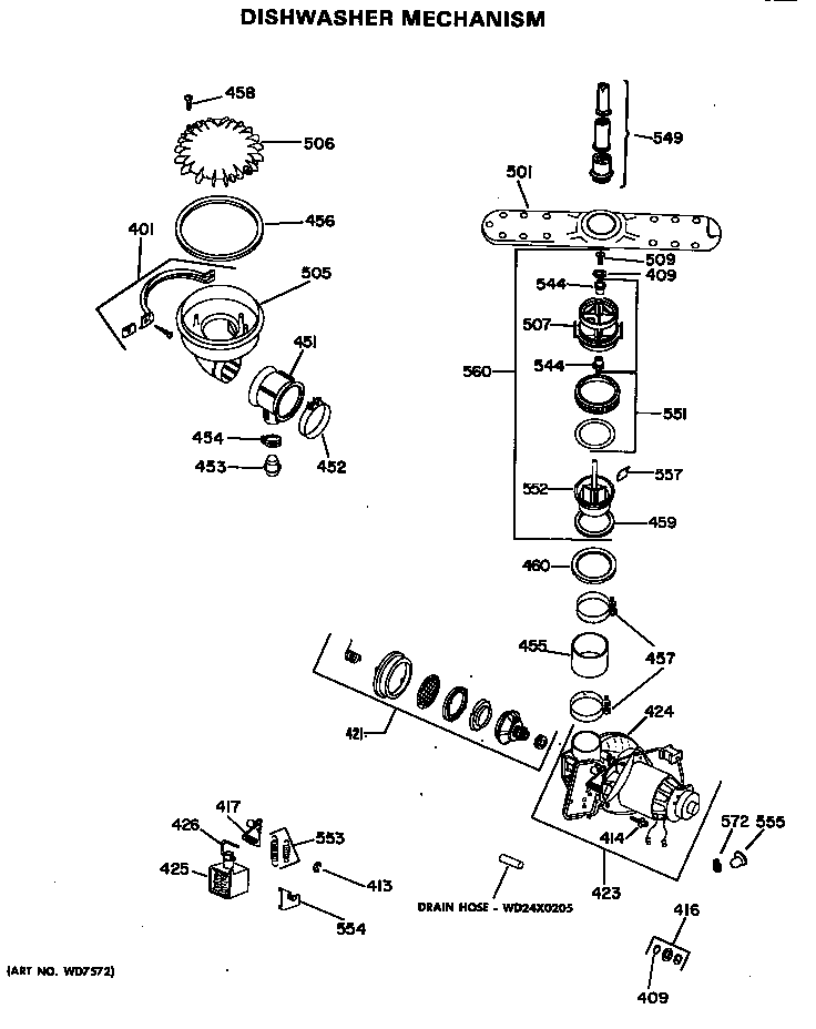 Dishwasher mechanism