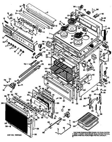 Gas range assembly