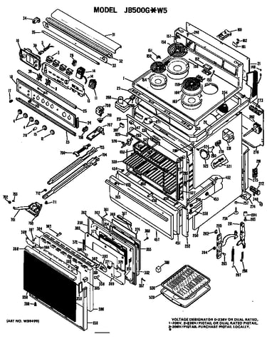Electric range assembly