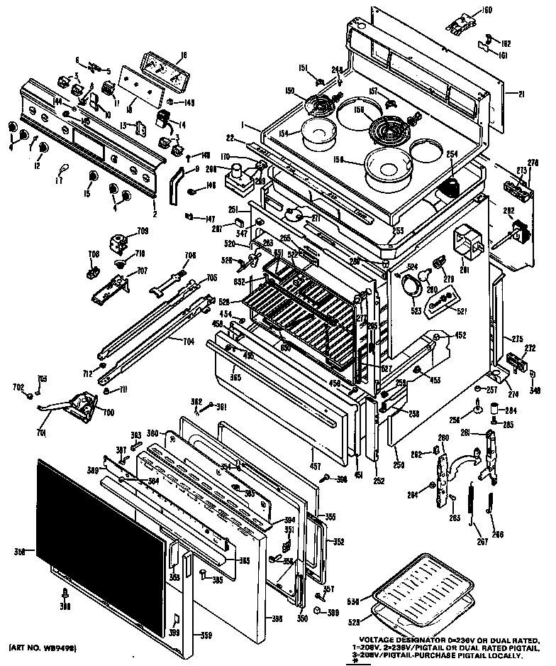 Electric range assembly