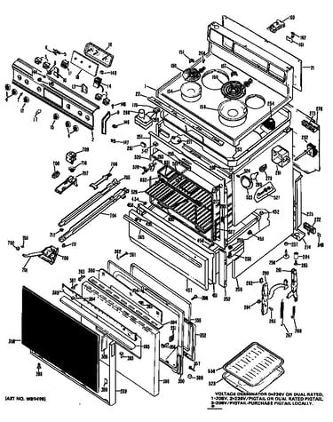 Electric range assembly