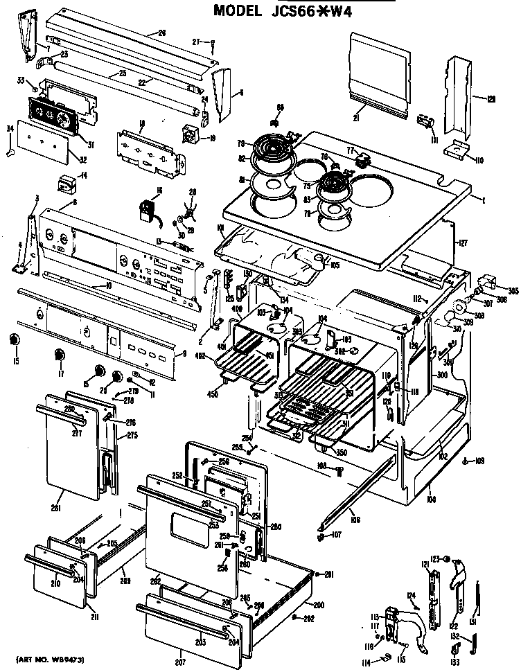 Electric range assembly