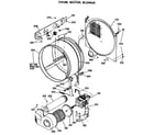 GE DDP1275CAW drum, motor, blower diagram