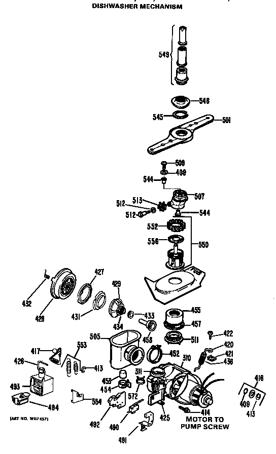 Dishwasher mechanism
