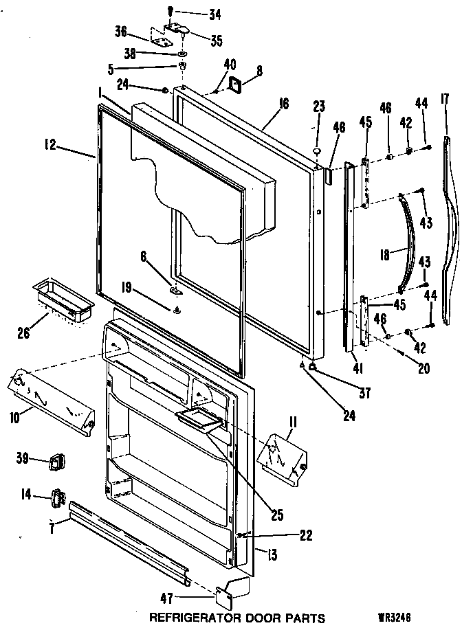 Refrigerator door parts