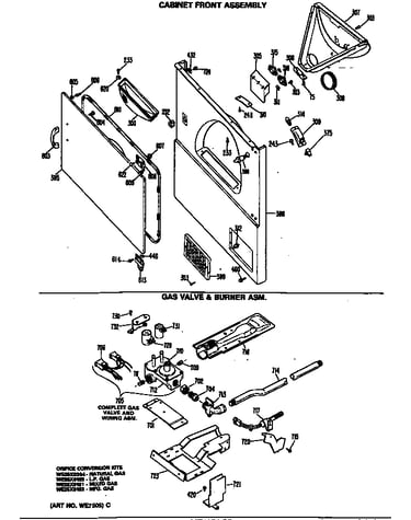Gas valve & burner asm.