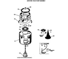 GE CATL160RBL agitator, tub & pump assembly diagram