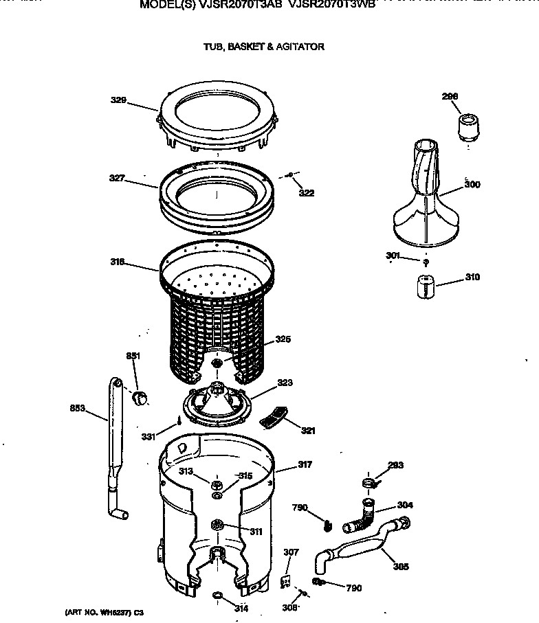 Tub, basket & agitator