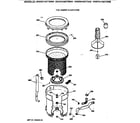 Hotpoint VWXR4100T3AB tub, basket & agitator diagram