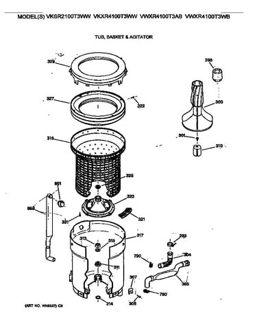 Tub, basket & agitator