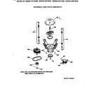 Hotpoint VWXR4100T3AB suspension, pump & drive components diagram