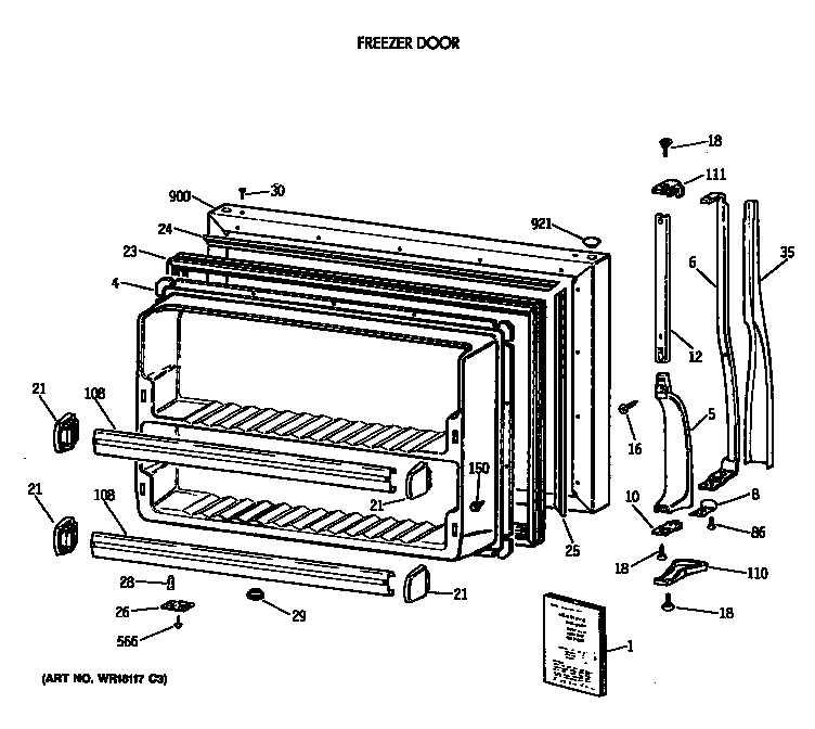 Freezer door