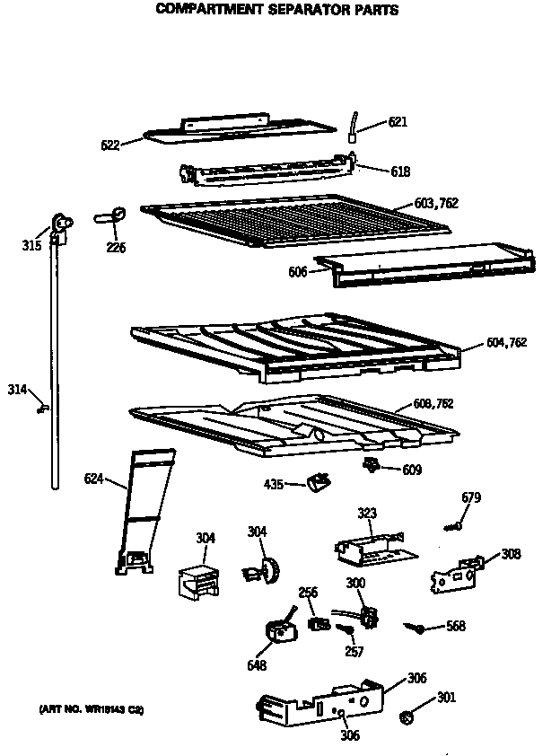 Compartment separator parts