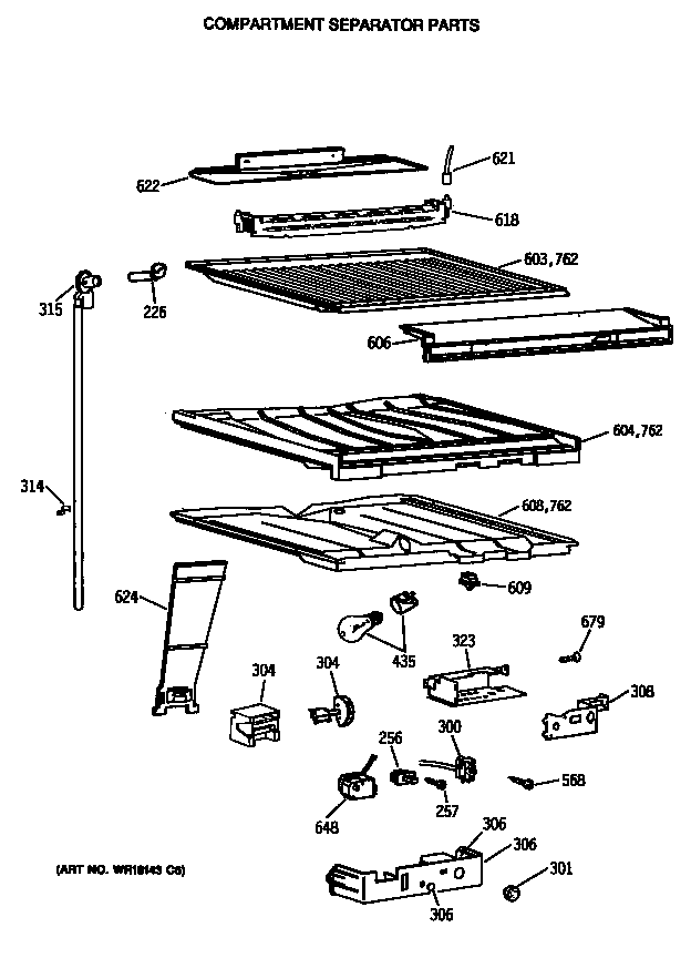 Compartment separator parts