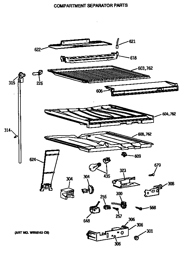 Compartment separator parts