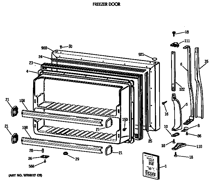 Freezer door