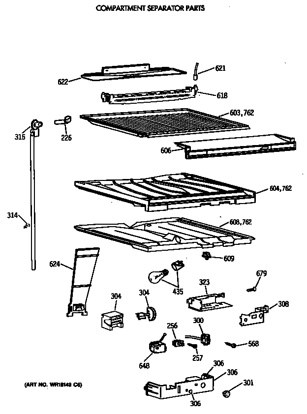 Compartment separator parts